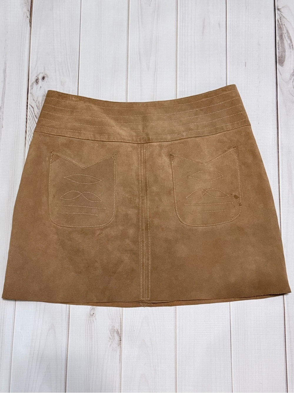 Free People Camel Suede Mini Skirt - Picture 2 of 6